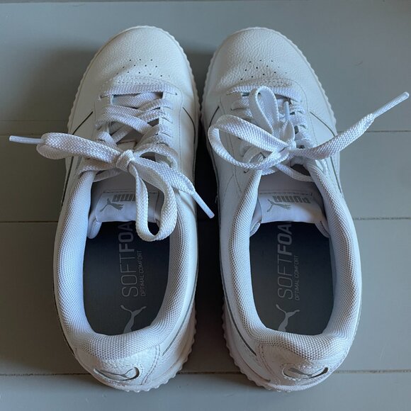 Puma Soft Foam Optimal Comfort White Leather wide sole sneaker 8.5 - Picture 5 of 7
